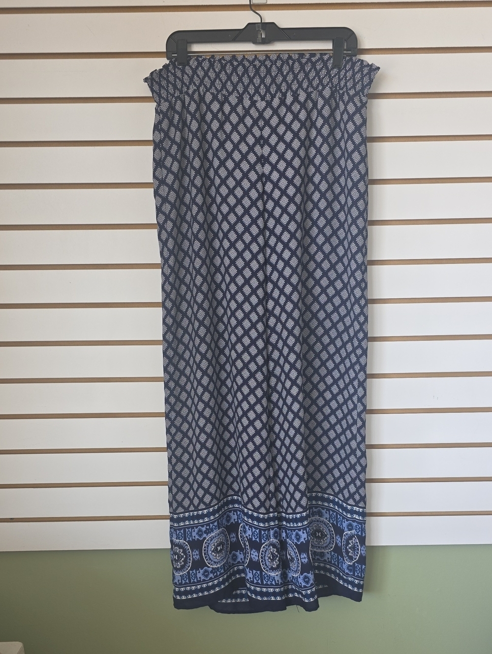 Palazzo Pants Blue Patterned Wide Leg Pants